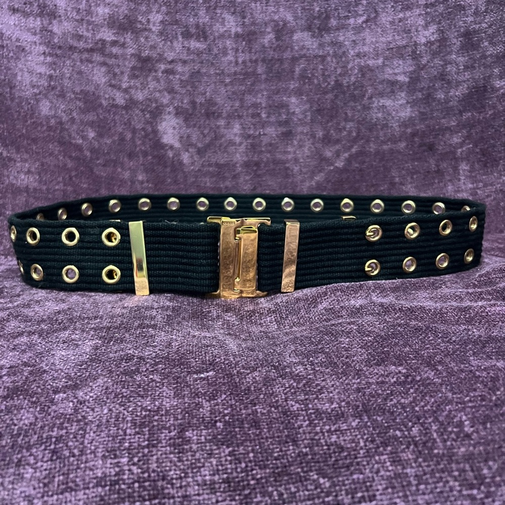 Gucci Canvas Belt with Gold Hardware size 90